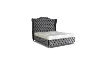 Łóżko Tapicerowane CHESTERFIELD – 160x200 cm w Szare