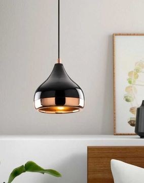Lampa wisząca czarna o średnicy 17 cm