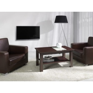 Ława z Półką T29 – Elegancki Minimalizm w Ciemnym Wykończeniu