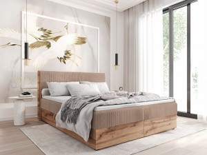 Łóżko kontynentalne TILIA beżowe 200x200