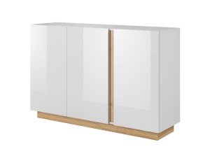 ARCO KOMODA 138 Biały/Biały Połysk /Dąb Grandson