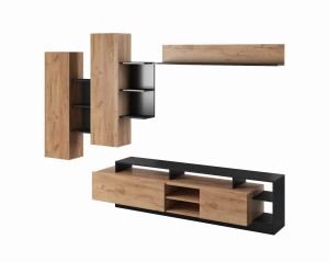 ALVA MEBLOŚCIANKA Dąb Craft / Antracyt