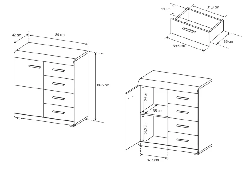 Komoda-Link-z-szufladami-waska-80-cm-dab-sonoma.webp