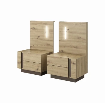 2X STOLIK NOCNY ARCO Z OŚWIETLENIEM Dąb Artisan 