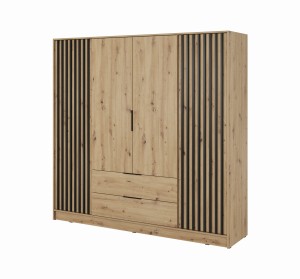 SZAFA NELLI 4D ARTISAN/LAMELA CZARNA 