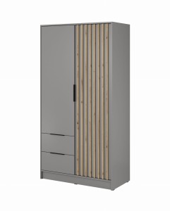 SZAFA NELLY 2D SZARY/LAMELA ARTISAN 
