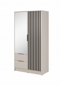 SZAFA NELLY 2D LUSTRO CASHMERE/LAMELA CZARNA 