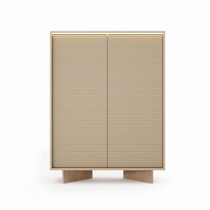 KOMODA WYSOKA SEMI A 2D + LED BOLIVAR NATURALNY + CAPPUCCINO