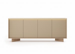 KOMODA SEMI B 204 4D + LED BOLIVAR NATURALNY + CAPPUCCINO