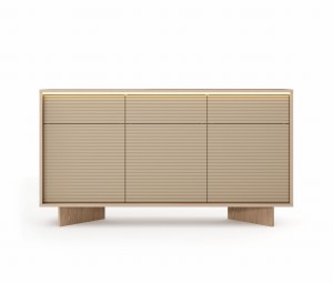 KOMODA SEMI C 154 3D3S + LED BOLIVAR NATURALNY + CAPPUCCINO