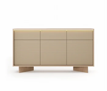 KOMODA SEMI C 154 3D3S + LED BOLIVAR NATURALNY + CAPPUCCINO
