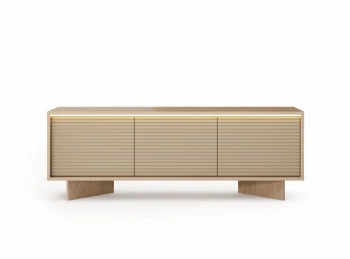 SZAFKA RTV SEMI F 154 3D + LED BOLIVAR NATURALNY + CAPPUCCINO
