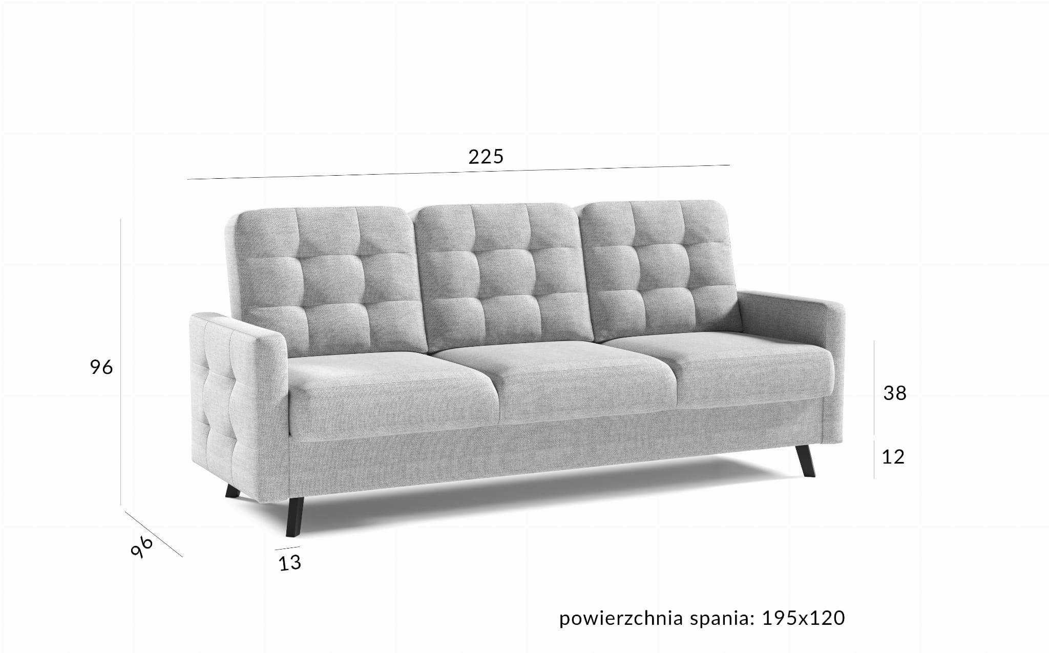Wymiary Sofa Logan