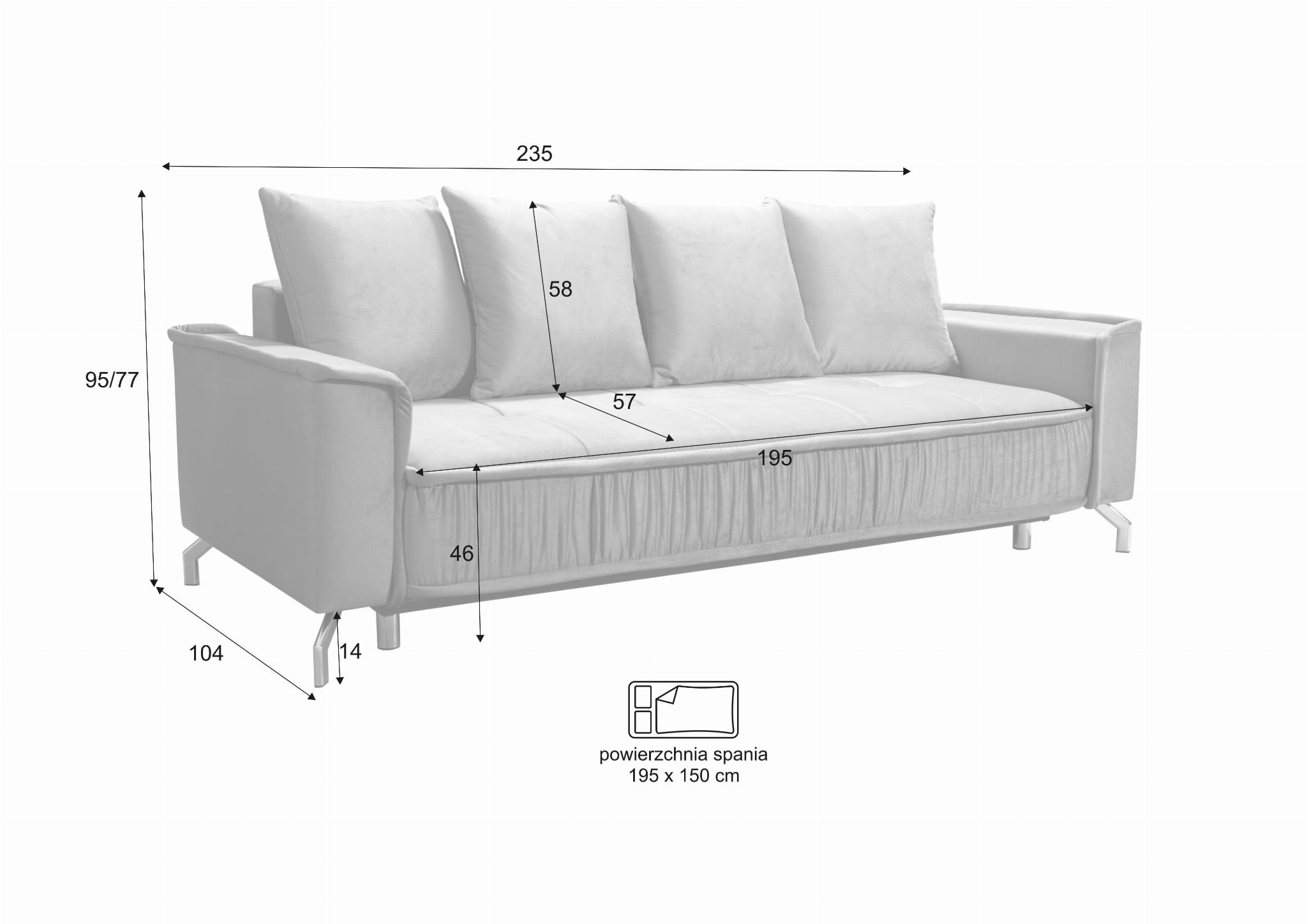 Wymiary Sofa Sebastian