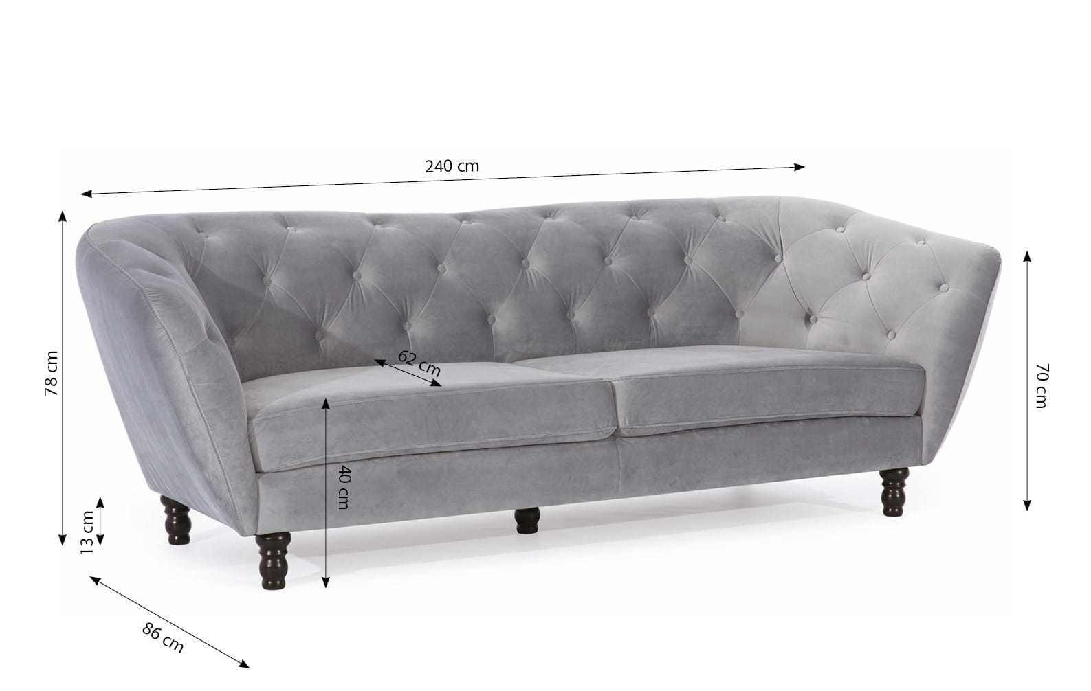Wymiary Sofa Charlotte