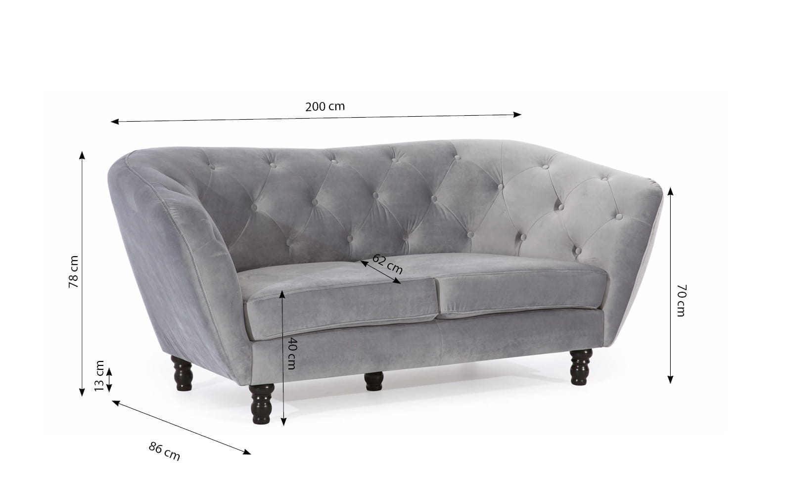 Wymiary Sofa Charlotte